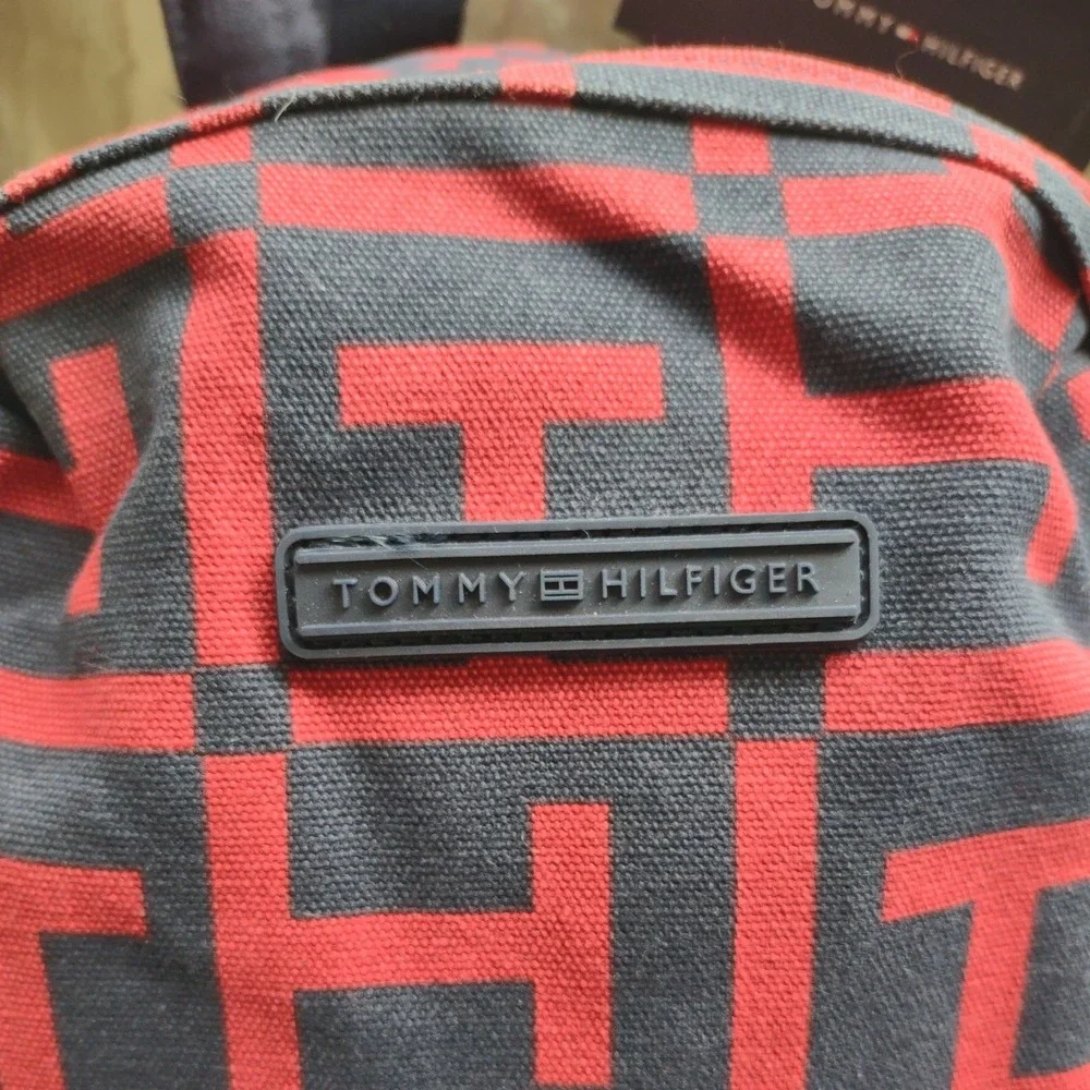 Tommy Hilfiger Backpack‎ Red Navy Geometric Logo Print